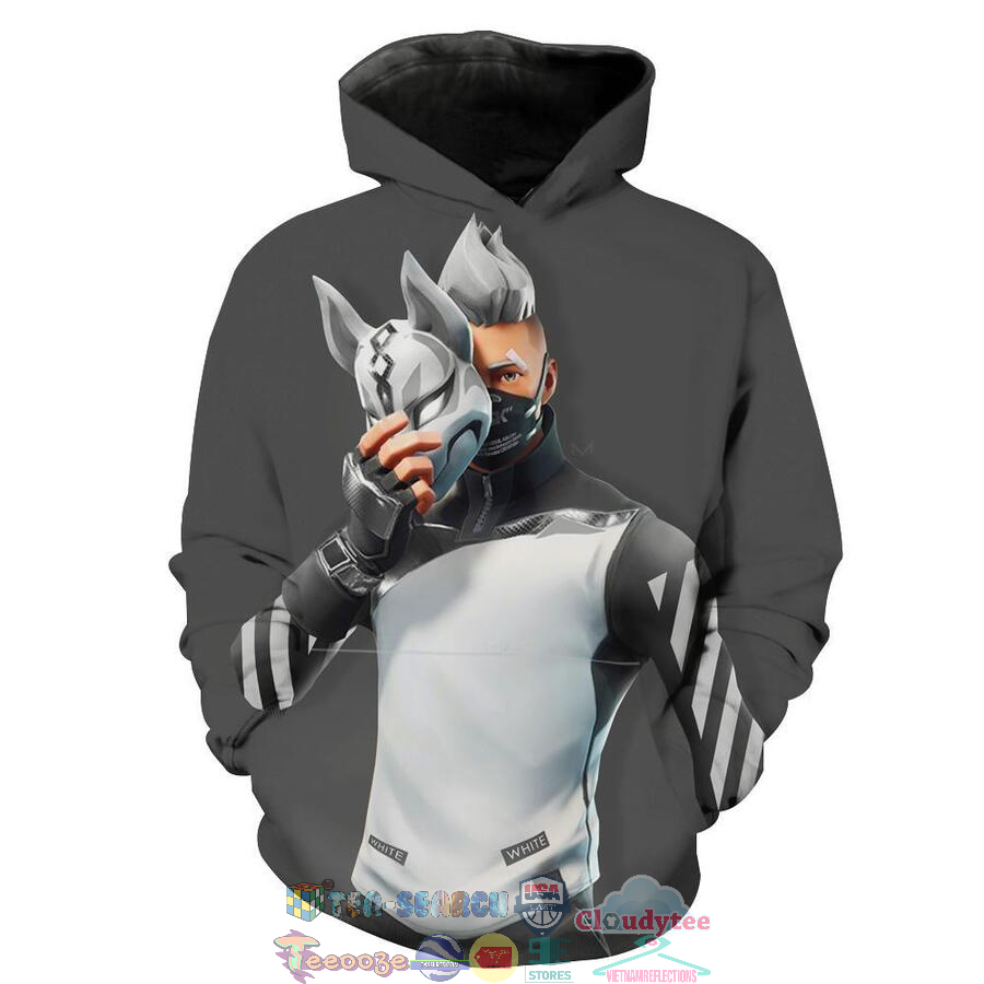 Fortnite Cosplay Off White Drift Hoodie 3D Fortnite Cosplay Off White Drift Hoodie 3D
