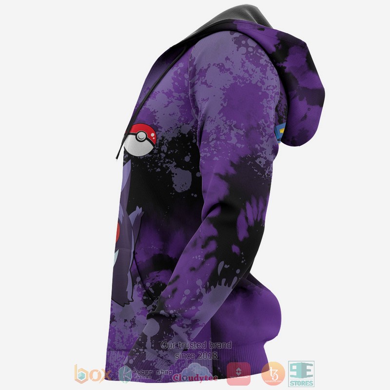 Gengar Pokemon Anime Tie Dye Style 3D Hoodie Gengar Pokemon Anime Tie Dye Style 3D Hoodie