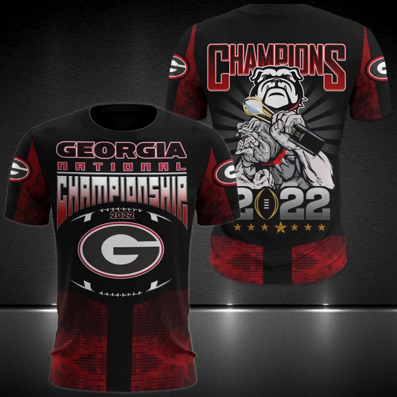 Georgia Bulldogs National Championship 2022 Black 3D Shirt Georgia Bulldogs National Championship 2022 Black 3D Shirt