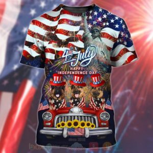 German Shepherd 4Th Of July Happy Independence Day 3D Hoodie