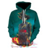 Goku Cartoon Dragon Ball Anime Dark Green 3D Hoodie