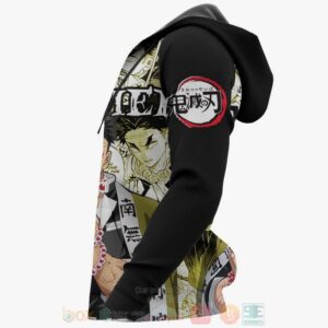 Gyomei Himejima Custom Kimetsu Anime Yellow-Black 3D Hoodie