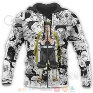 Gyomei Himejima Kimetsu Anime-Manga 3D Hoodie