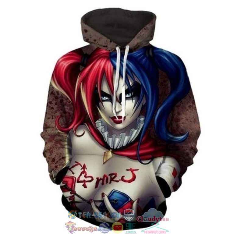 Harley-Quinn-I-Love-Mr-Joker-Red-Tattoo-3D-Hoodie-2