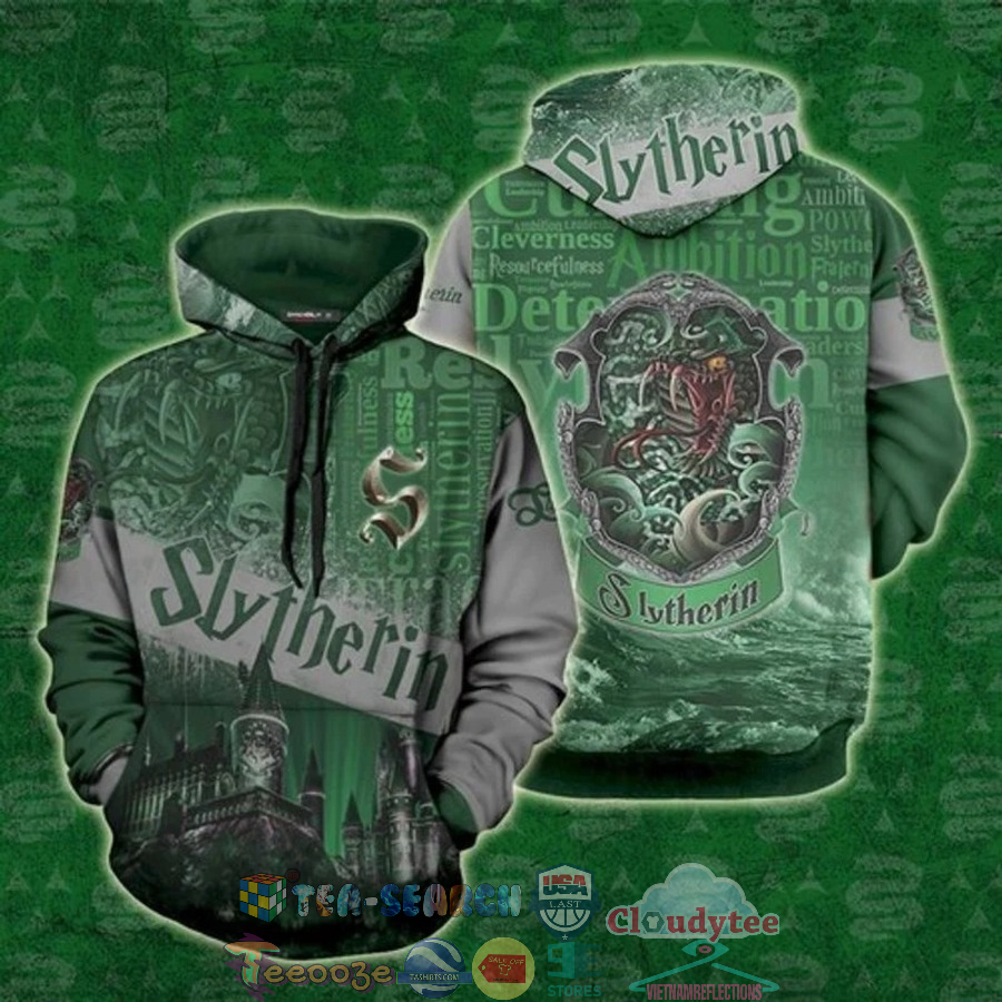 Harry Potter Slytherin Crest Logo 3D Hoodie Harry Potter Slytherin Crest Logo 3D Hoodie