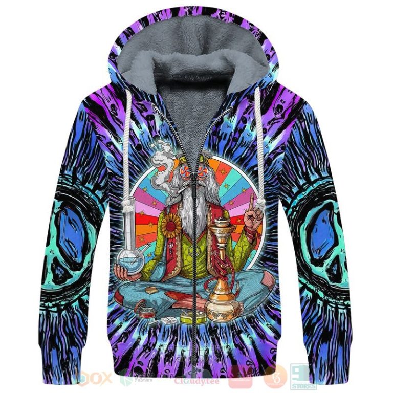 Hippie-Stoner-Smoking-Weed-3D-Fleece-Hoodie-1