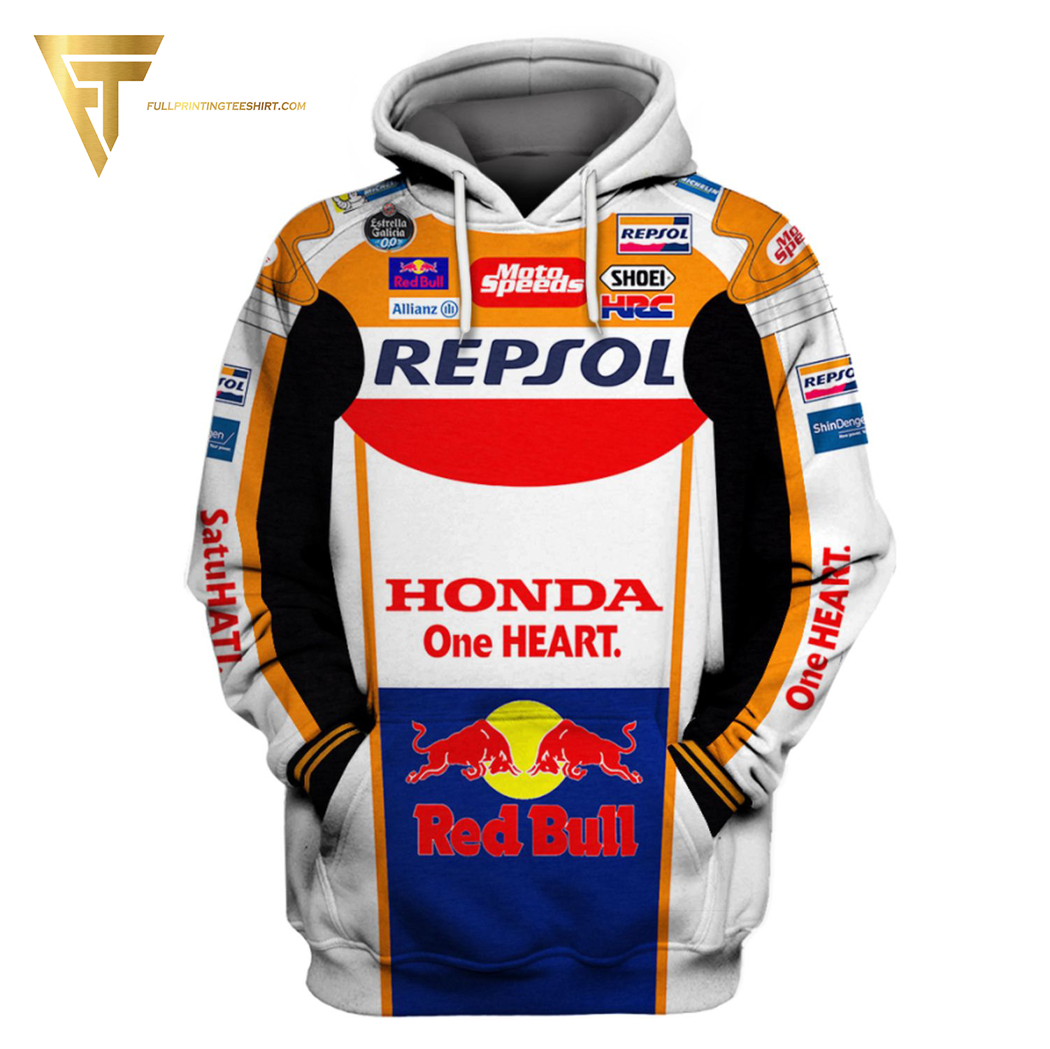 Honda One Heart Racing Team All Over Print Hoodie Honda One Heart Racing Team All Over Print Hoodie