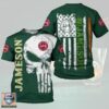 Jameson Whiskey Punisher Skull 3D All Over Print Hoodie T-Shirt