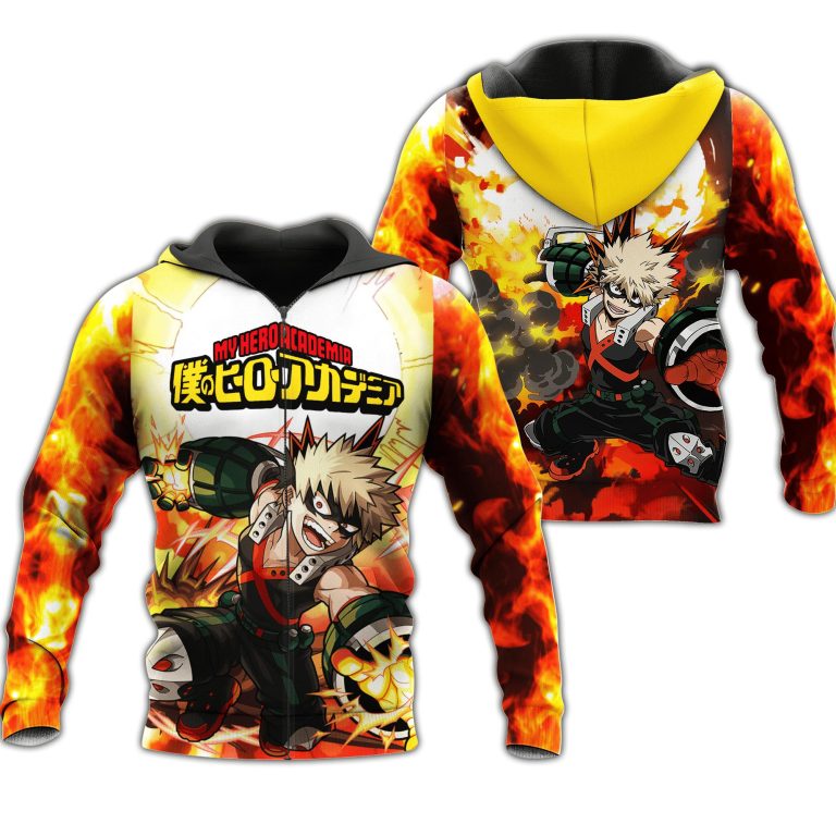 Katsuki-Bakugou-My-Hero-Academia-Anime-3D-Zip-Hoodie-1