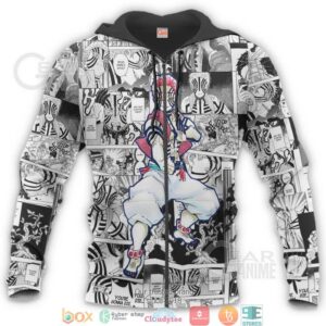 Kimetsu Akaza Anime Mix Manga Kimetsu No Yaiba 3D Hoodie