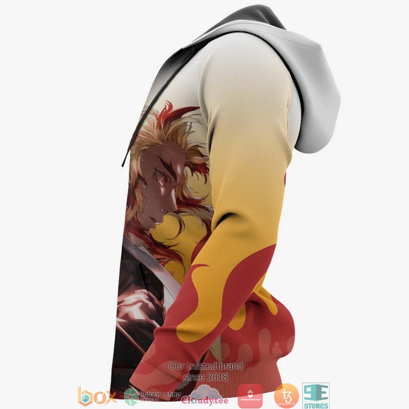Kyojuro Rengoku Kimetsu Anime White 3D Hoodie Kyojuro Rengoku Kimetsu Anime White 3D Hoodie