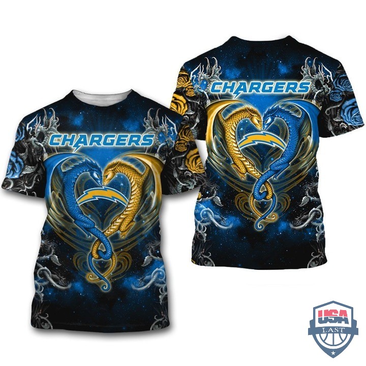 Los Angeles Chargers Dragon Nfl 3D Hoodie T-Shirt Los Angeles Chargers Dragon Nfl 3D Hoodie T-Shirt