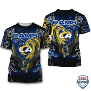 Los Angeles Rams Dragon Nfl 3D Hoodie T-Shirt