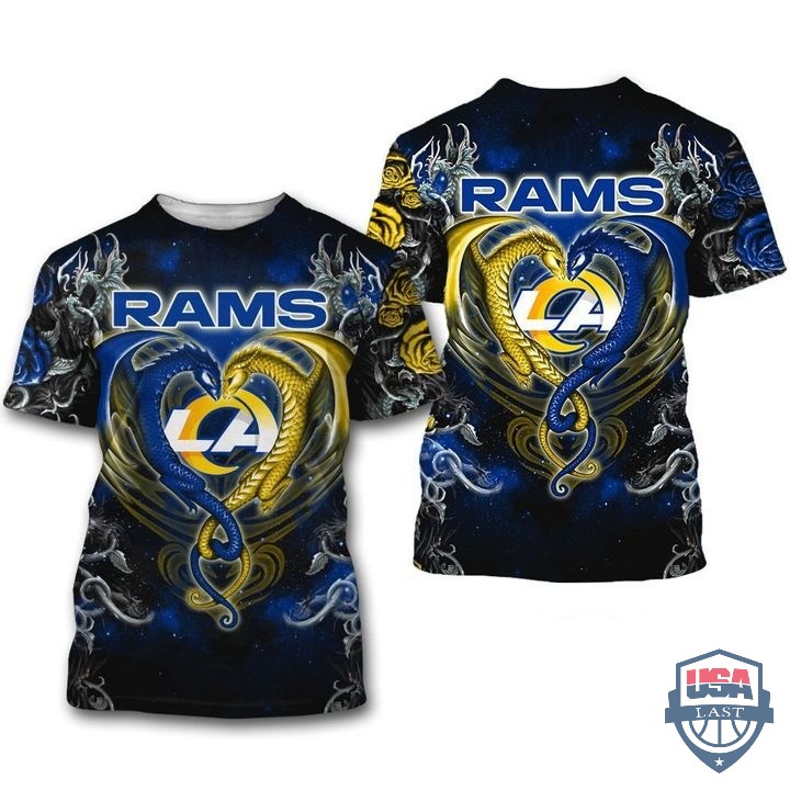 Los Angeles Rams Dragon Nfl 3D Hoodie T-Shirt Los Angeles Rams Dragon Nfl 3D Hoodie T-Shirt