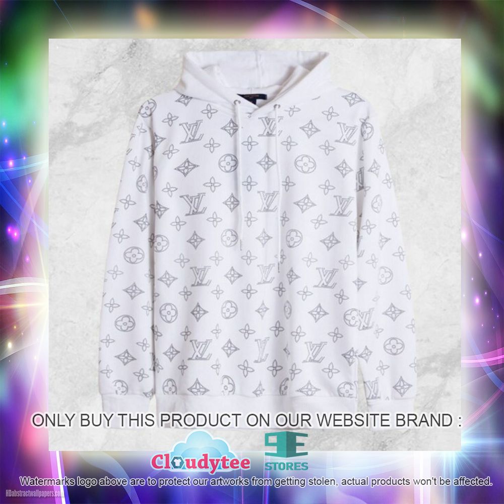 Louis Vuitton White Pattern 3D Hoodie - Coolosm