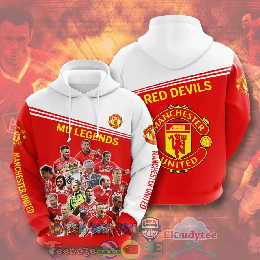 Manchester United Legends Signatures Red Devil Hoodie 3D Manchester United Legends Signatures Red Devil Hoodie 3D