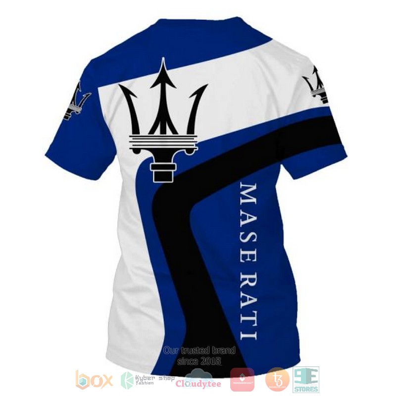 Maserati Company Logo Blue White 3D Shirt Maserati Company Logo Blue White 3D Shirt