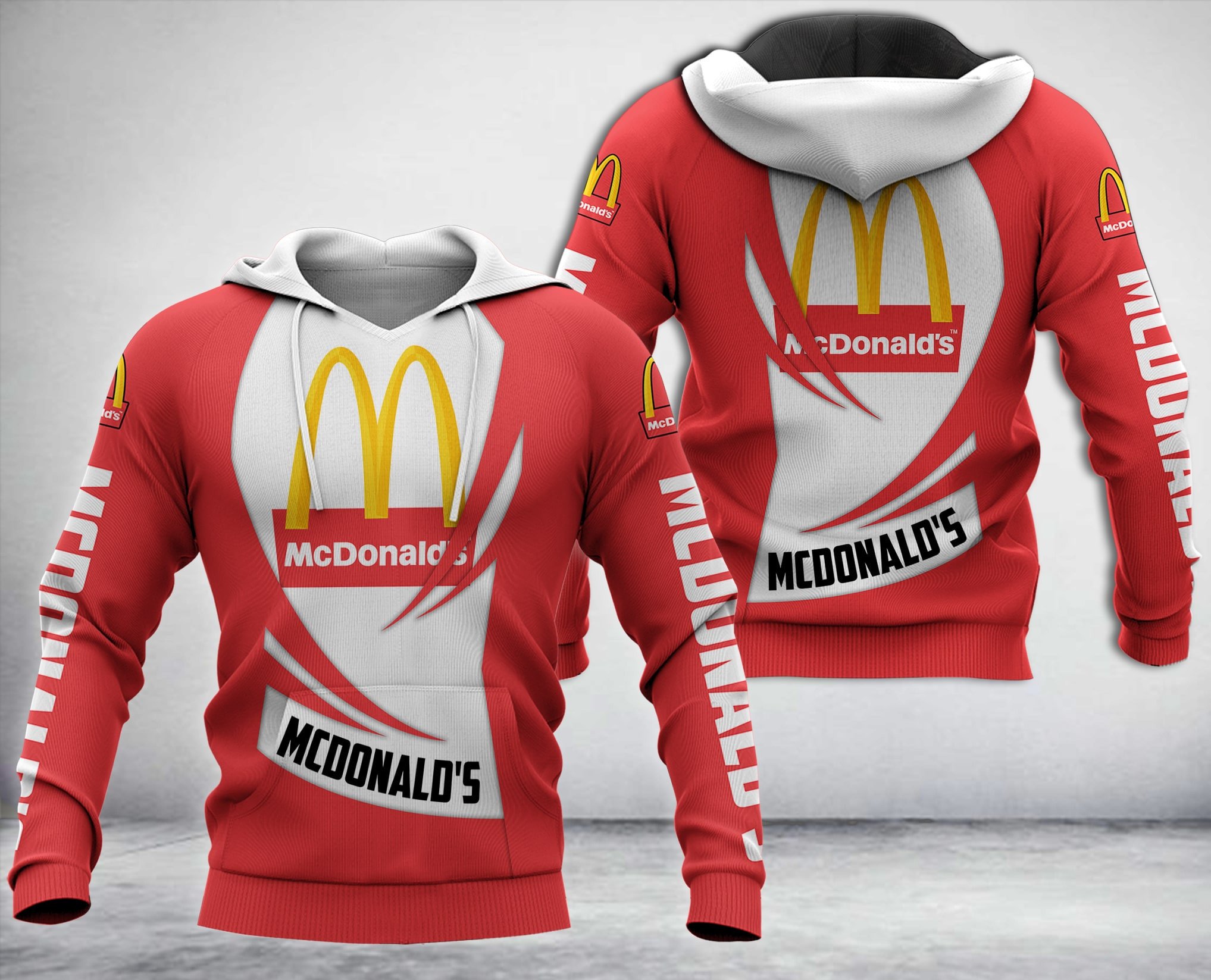 Mcdonald’S Red White 3D Hoodie Mcdonald’S Red White 3D Hoodie