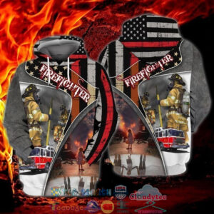 Memorial Day Firefighter American Flag 3D Hoodie