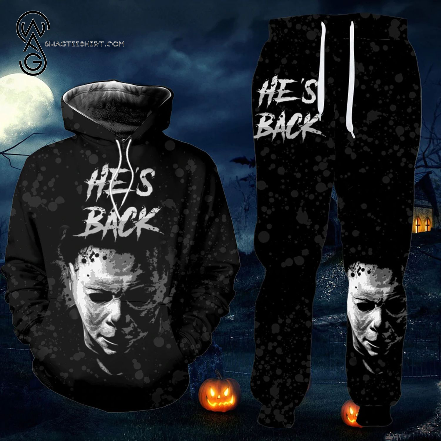Michael Myers He’S Back Full Print Combo Hoodie And Sweatpants Michael Myers He’S Back Full Print Combo Hoodie And Sweatpants