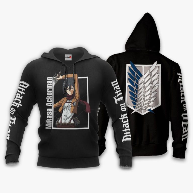 Mikasa-Ackerman-Attack-On-Titan-Anime-Black-3D-Hoodie-Bomber-Jacket-3