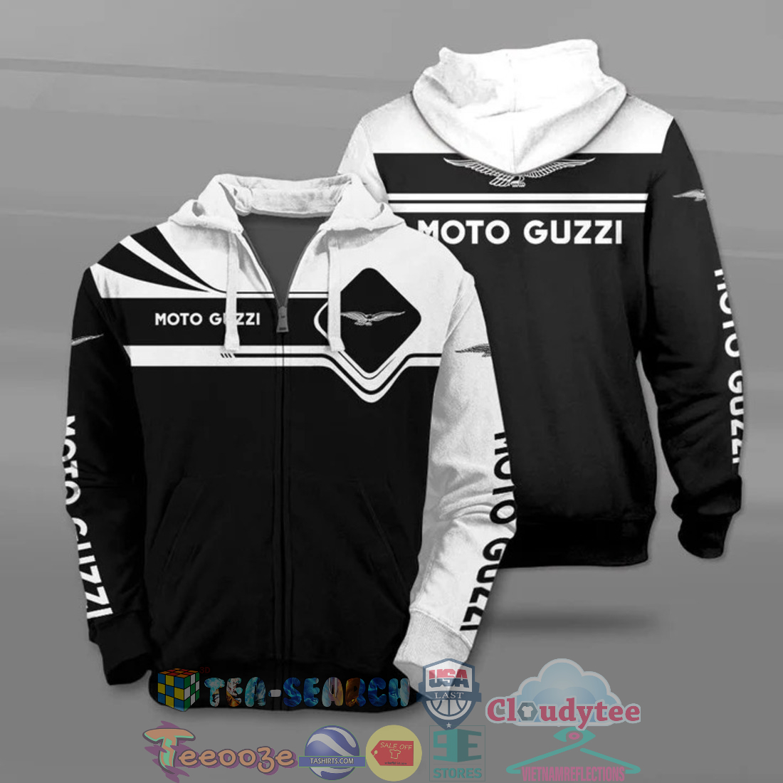 Moto Guzzi All Over Printed T-Shirt Hoodie Moto Guzzi All Over Printed T-Shirt Hoodie