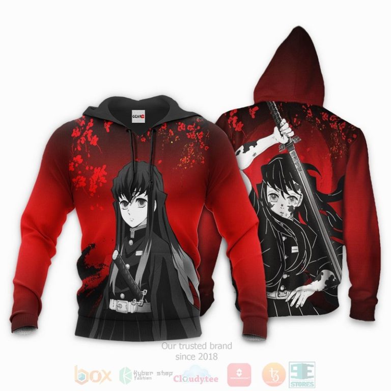 Muichiro-Tokito-Custom-Kimetsu-Anime-Red-3D-Hoodie-Bomber-Jacket-3