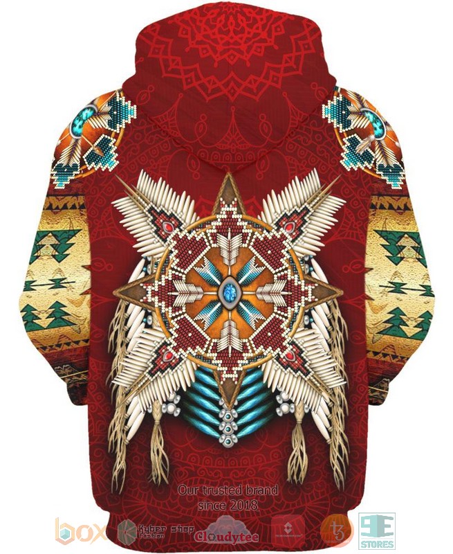 Native-American-Pattern-Red-3D-Hoodie-2
