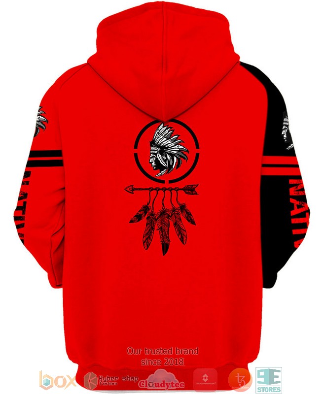 Native-American-Red-Black-3D-Shirt-Hoodie-3