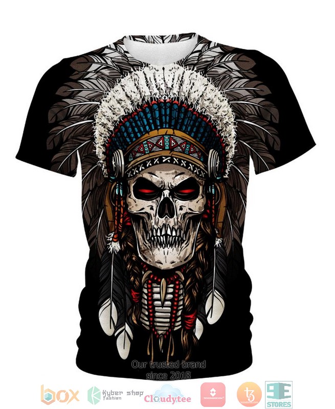 Native American Skull Black 3D Shirt Native American Skull Black 3D Shirt