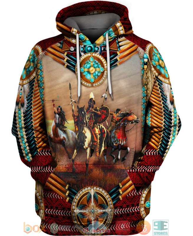 Native-American-Warrior-3D-Hoodie-1