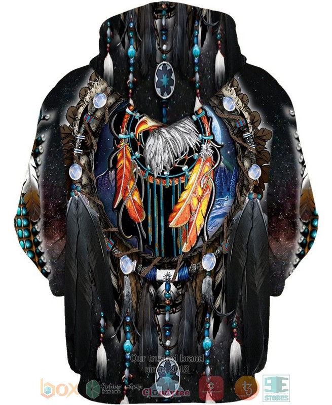 Native-Eagle-Dreamcatcher-Black-3D-Hoodie-2