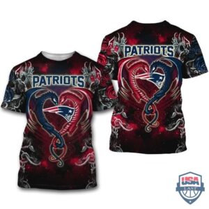 New England Patriots Dragon Nfl 3D Hoodie T-Shirt
