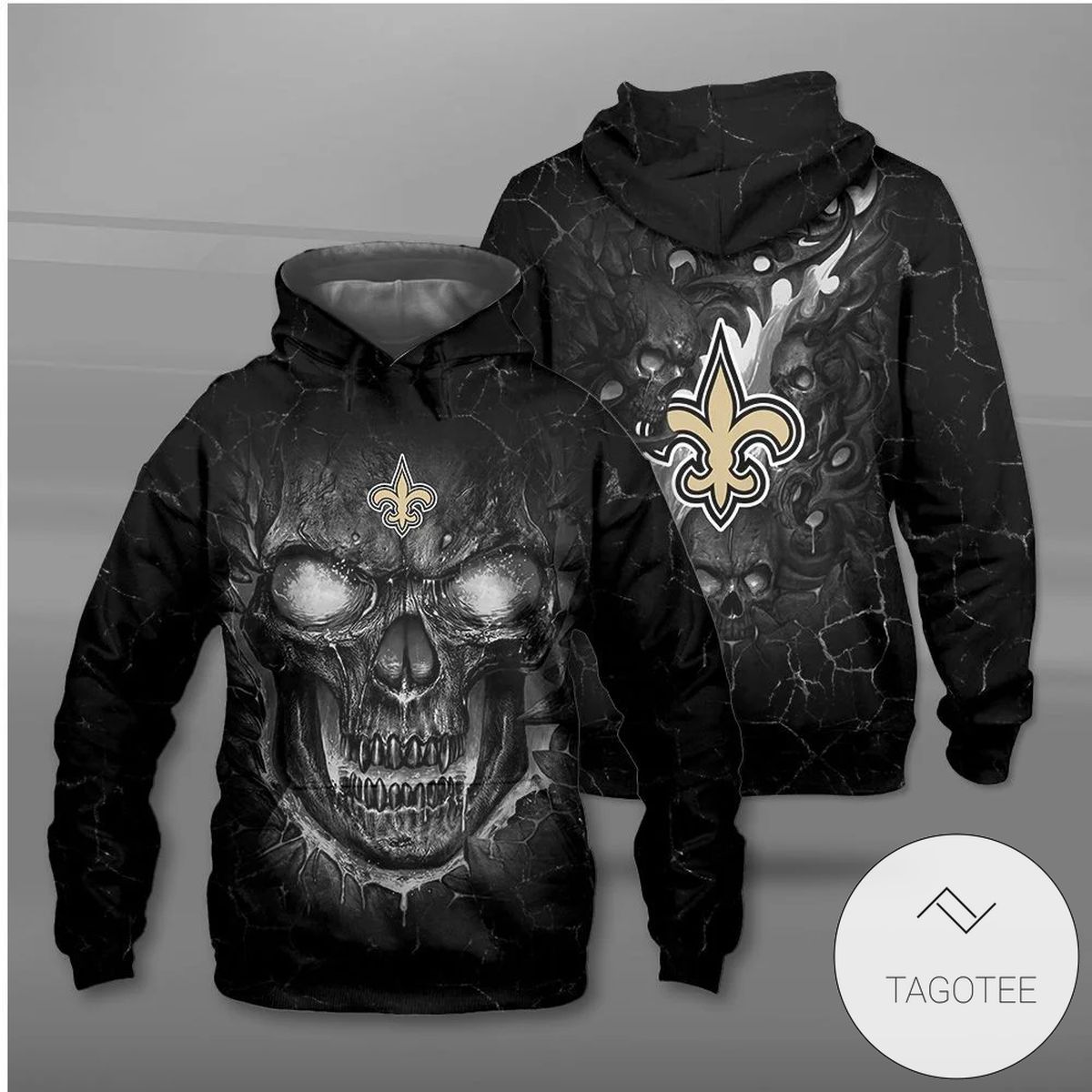 New Orleans Saints Lava Skull Hoodie New Orleans Saints Lava Skull Hoodie