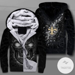 New Orleans Saints Lava Skull Zipper Fleece Hoodie