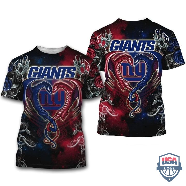 New York Giants Dragon Nfl 3D Hoodie T-Shirt New York Giants Dragon Nfl 3D Hoodie T-Shirt