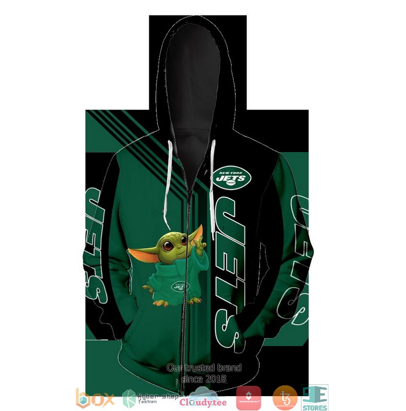 New York Jets Baby Yoda Green 3D Full All Over Print Shirt New York Jets Baby Yoda Green 3D Full All Over Print Shirt