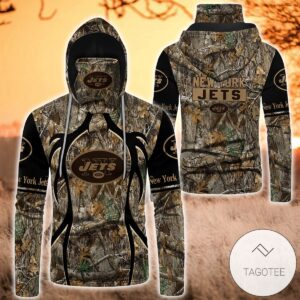 New York Jets Camouflage Pattern Mask Gaiter Hoodie