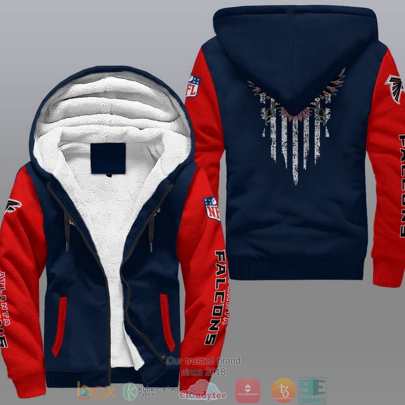 Nfl Atlanta Falcons Eagle American Flag Fleece Hoodie Nfl Atlanta Falcons Eagle American Flag Fleece Hoodie