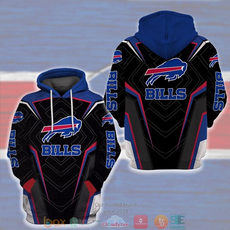 Nfl Buffalo Bills Black Blue 3D Hoodie Nfl Buffalo Bills Black Blue 3D Hoodie