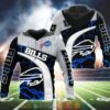 Nfl Buffalo Bills Lightning Black 3D Hoodie
