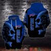 Nfl Buffalo Bills Skull Black Blue 3D Hoodie