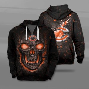 Nfl Chicago Bear Fire Skull Lava 3D Shirt
