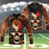 Nfl Chicago Bears Skull Chain Silver 3D Hoodie