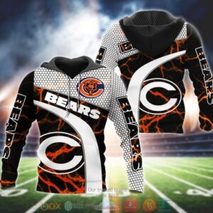 Nfl Chicago Bears Spark Black 3D Hoodie