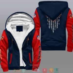 Nfl Cincinnati Bengals Eagle American Flag Fleece Hoodie