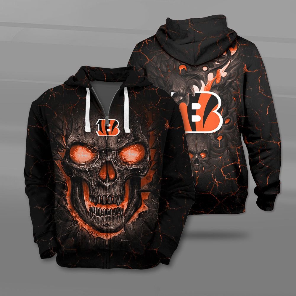 Nfl Cincinnati Bengals Fire Skull Lava 3D Shirt Nfl Cincinnati Bengals Fire Skull Lava 3D Shirt