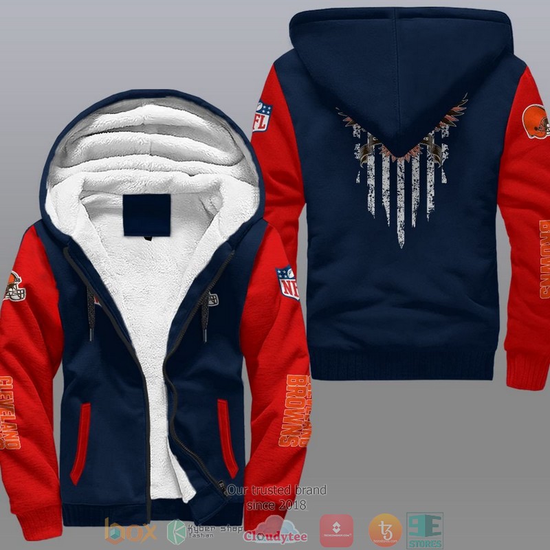 Nfl Cleveland Browns Eagle American Flag Fleece Hoodie Nfl Cleveland Browns Eagle American Flag Fleece Hoodie