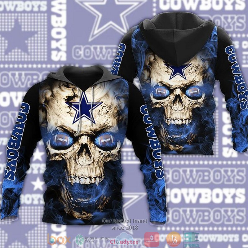 Nfl Dallas Cowboys Flame Skull 3D Hoodie Nfl Dallas Cowboys Flame Skull 3D Hoodie
