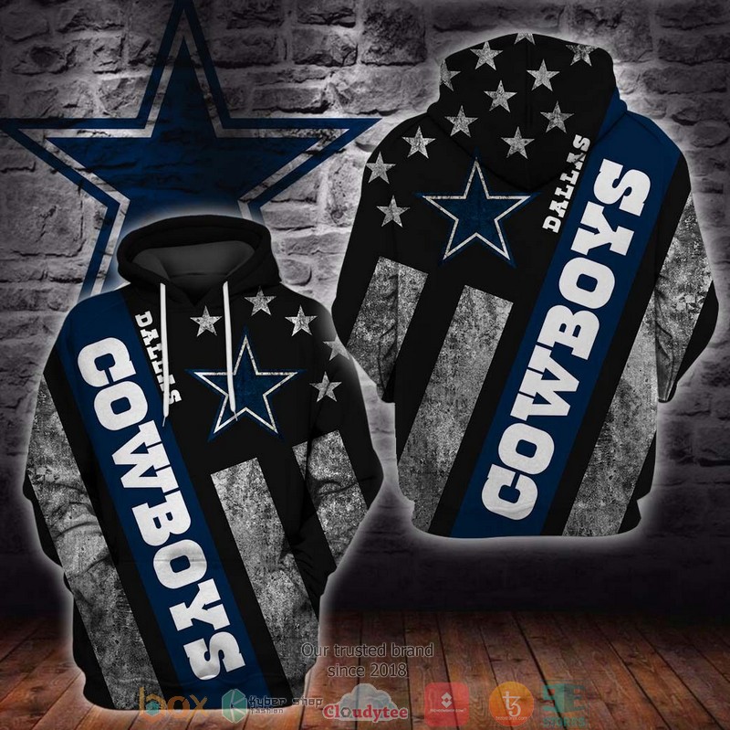 Nfl Dallas Cowboys Us Flag Dark Blue 3D Hoodie Nfl Dallas Cowboys Us Flag Dark Blue 3D Hoodie